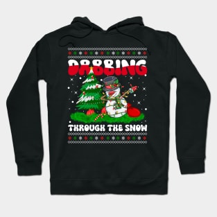 Dabbing Through The Snow Snowman Dab Dance Christmas Lights Hoodie